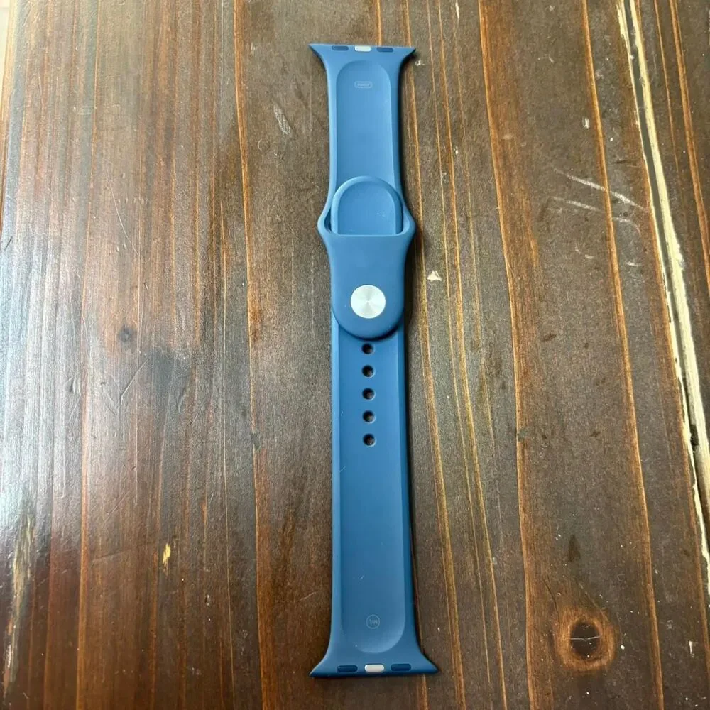 Apple 45mm Silicone Band Blue Medium Large With Phone Stand Strap - Picture 1 of 6